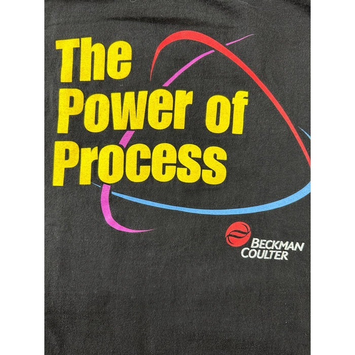 Vintage Hanes The Power Of Process Black Short Sleeve T Shirts Size Adult XL