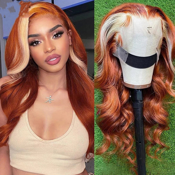 Luxurious 4x4 Human Hair Wig  Highlighted Elegance in 613