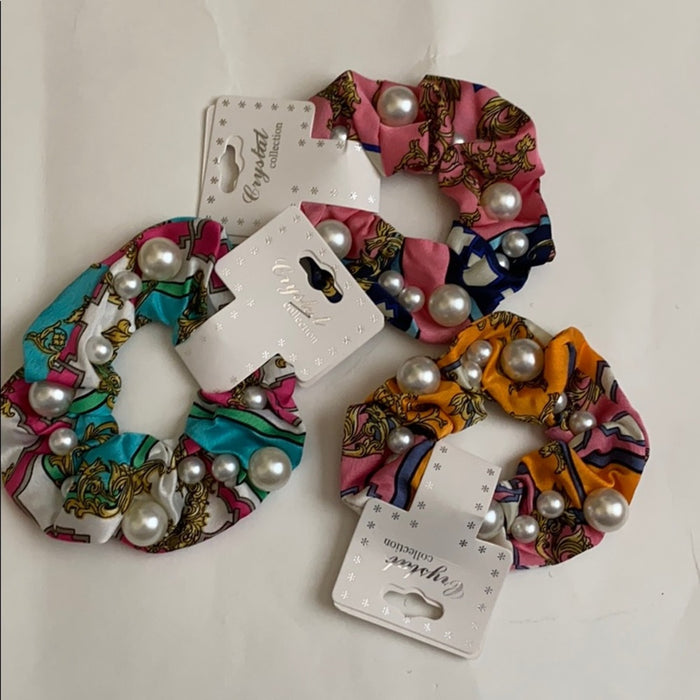 PanacheProse Scrunchy - Women’s Pearl With Design (3Pack)