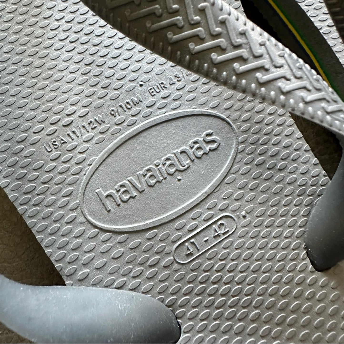 Havaianas Brazil Logo Size US Women’s 11/12,Men’s 9/10M Gray Flip Flop S…