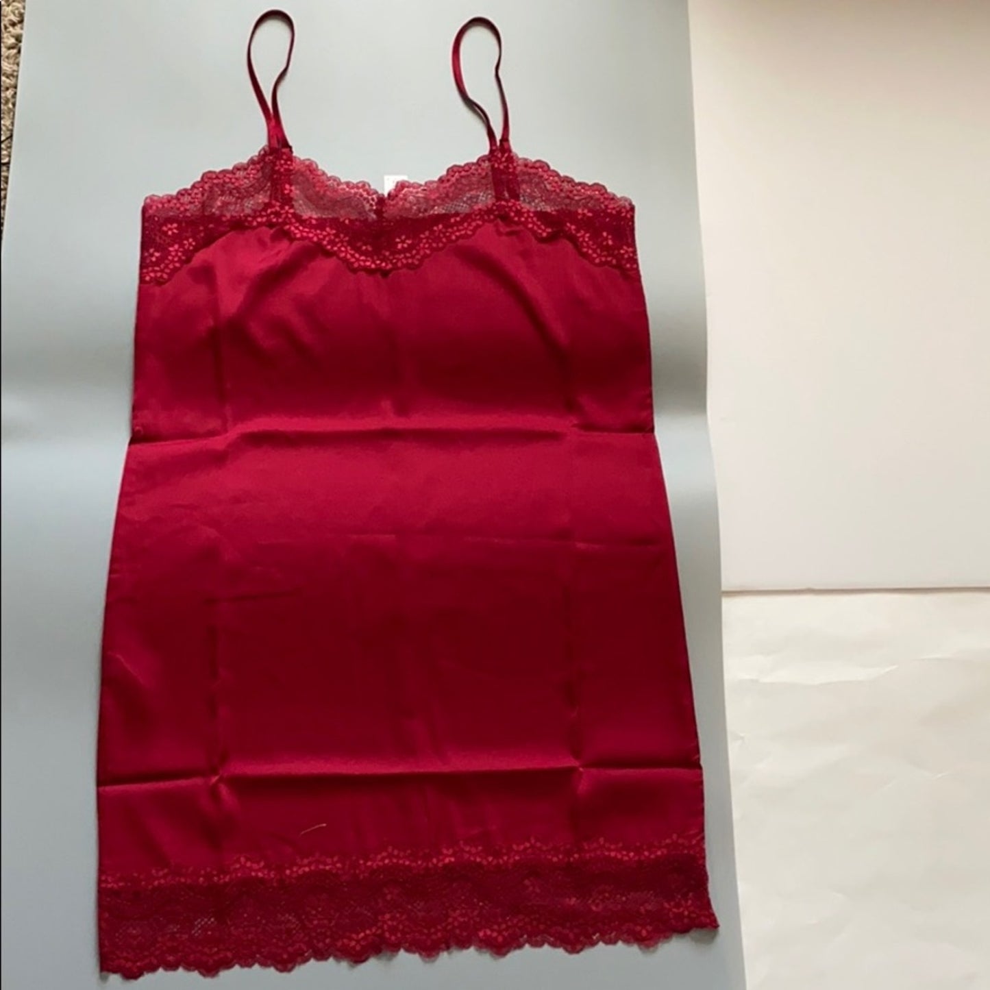 Forever 21 Size S Women’s Red  Lace Trim Slip Nightdress