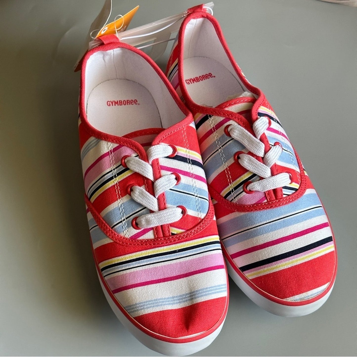 Gymboree Big Girl’s Size 4 Floral Canvas Shoes Tennis Flat Sneakers Brand New