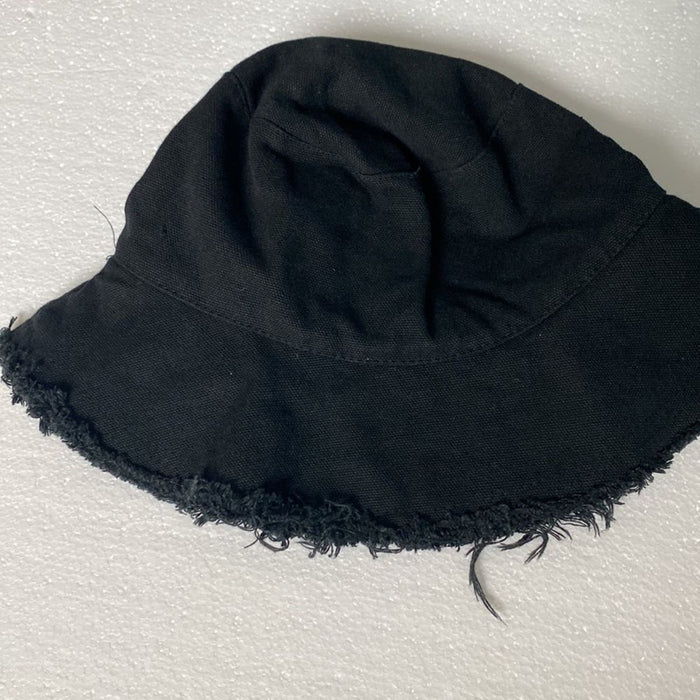 NEW! Bucket Hats Solid Black Textured  Distressed Denim
