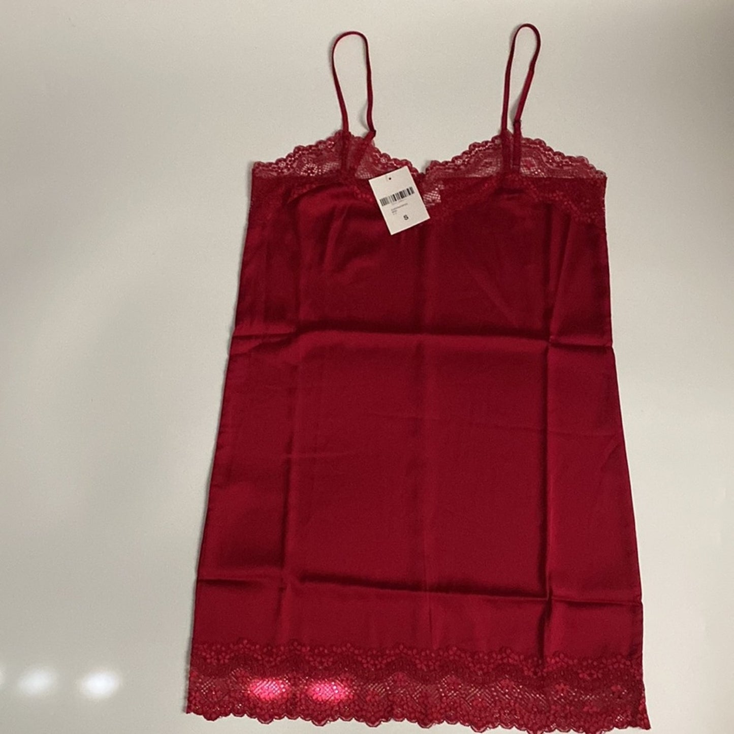 Forever 21 Size S Women’s Red  Lace Trim Slip Nightdress