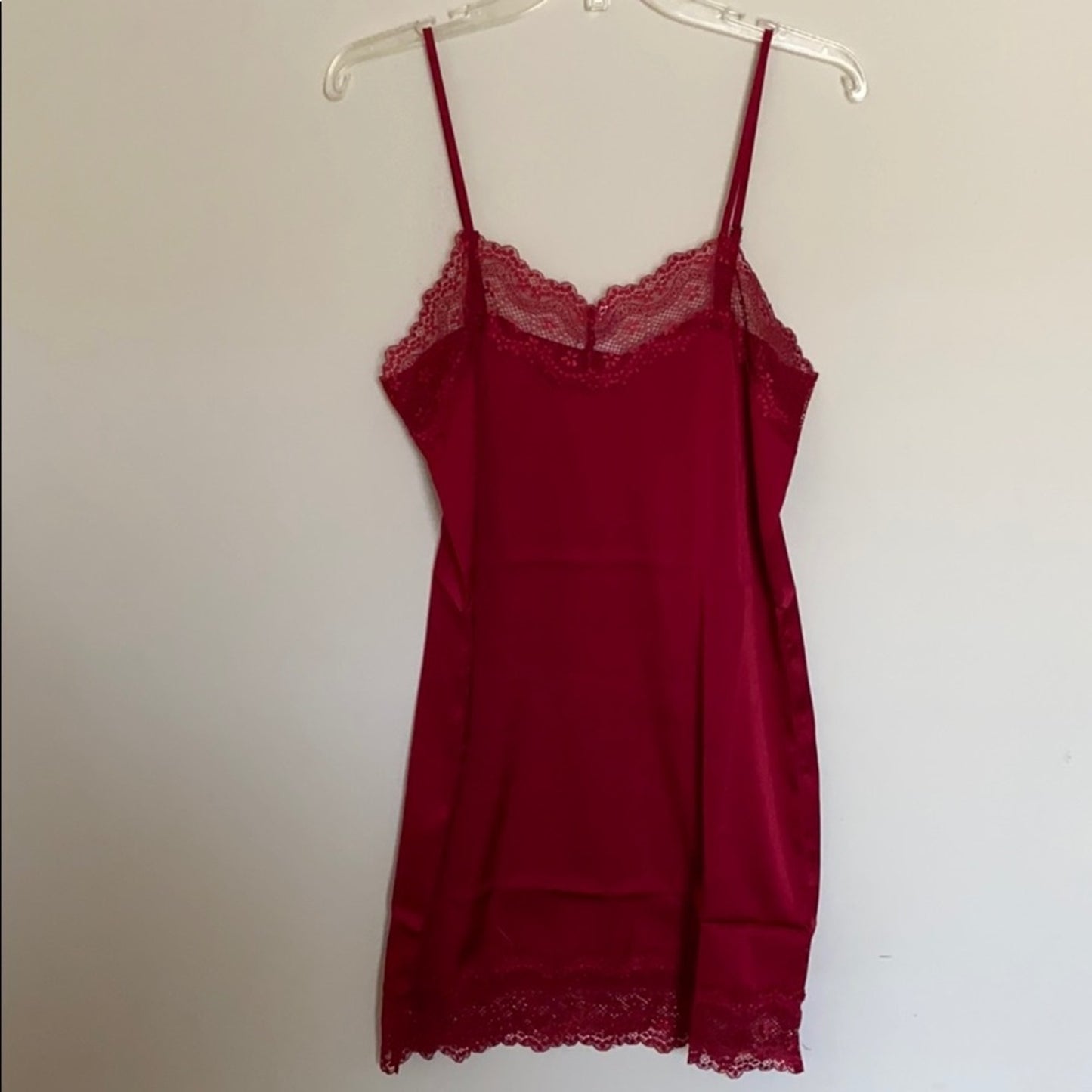 Forever 21 Size S Women’s Red  Lace Trim Slip Nightdress