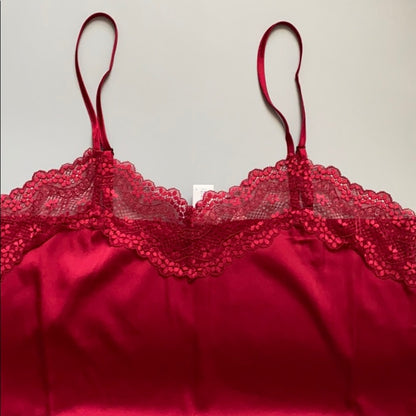 Forever 21 Size S Women’s Red  Lace Trim Slip Nightdress