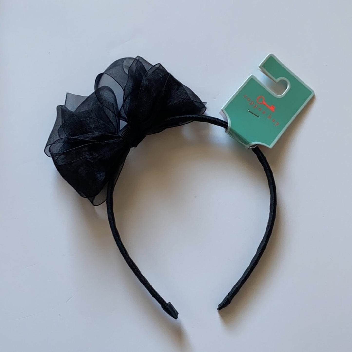 Copper Key Girl’s   Organza Bow Black Headband(Copper Key)