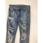 American Eagle Jeans Women’s Distressed Blue Belt Loops Pockets Pull On Size 0