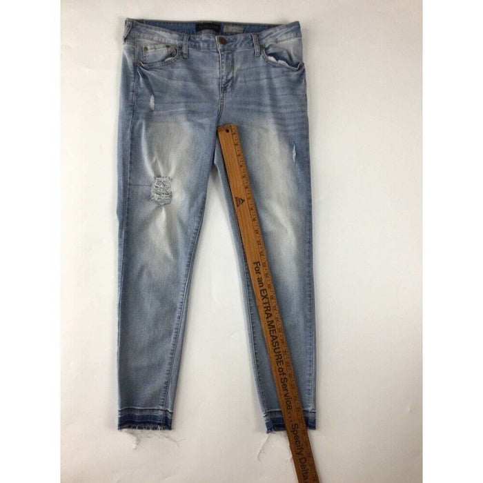 Aeropostale Pant Women’s Blue 5 Pockets Belt Loops Straight Leg Size 12 Pull On