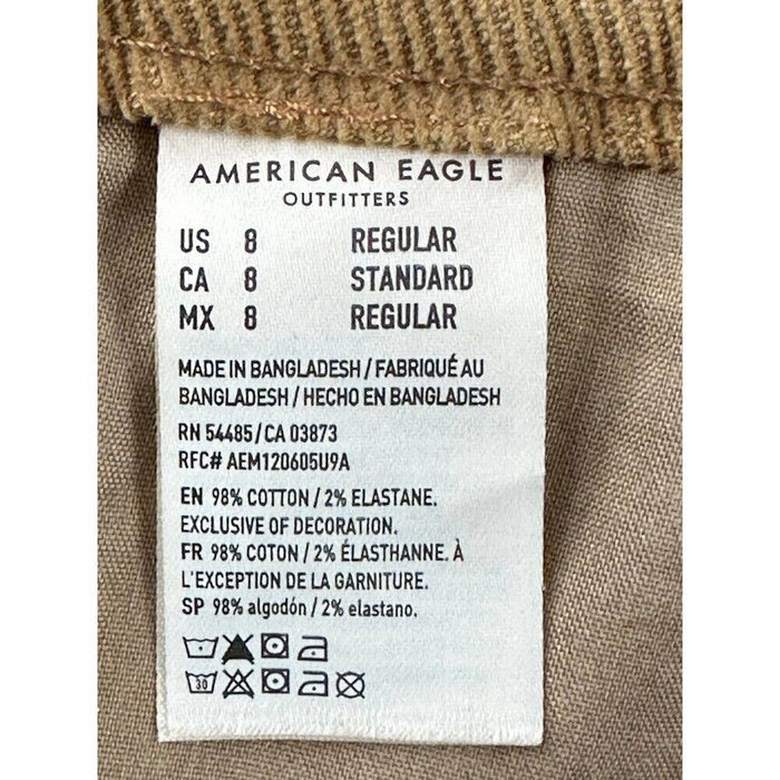 American Eagle Outfitters Mom Straight Jean Women Brown Size 8 Zipper Belt Loop