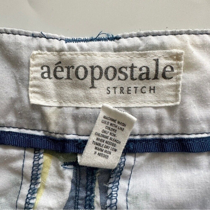 Aeropostale Women’s Short 3/4 Multicolor Belt Loop Button Check Waist 30