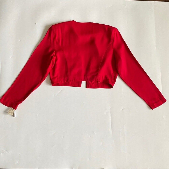 Casual Corner Women’s Jacket 14 Red Long Sleeves Classic Style Breathable
