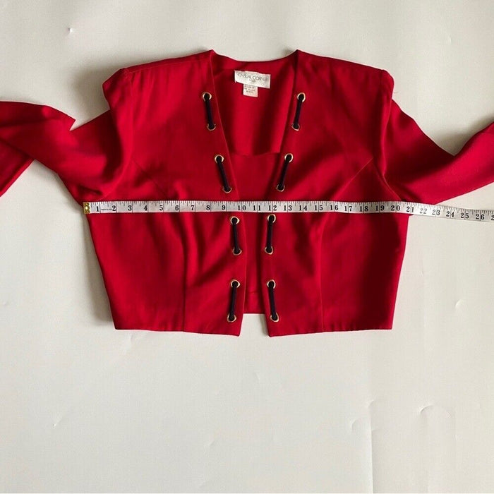 Casual Corner Women’s Jacket 14 Red Long Sleeves Classic Style Breathable